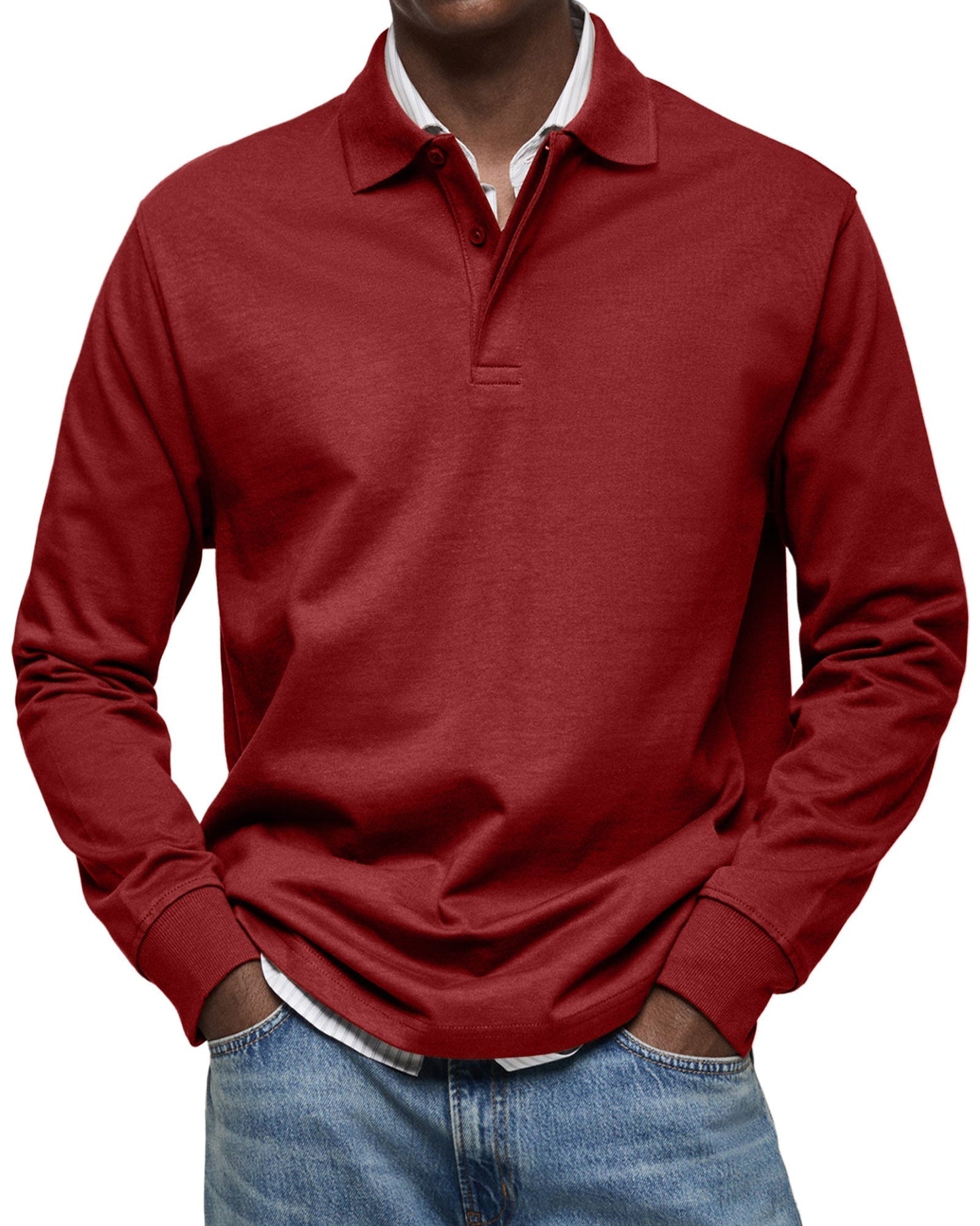 Dorian – Koszulka męska polo z długim rękawem casual