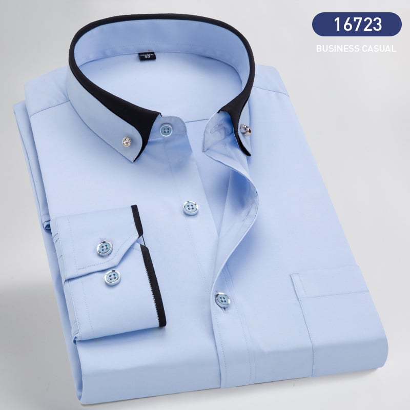 Krzysztof – Elegancka koszula z kontrastowym kołnierzykiem męska