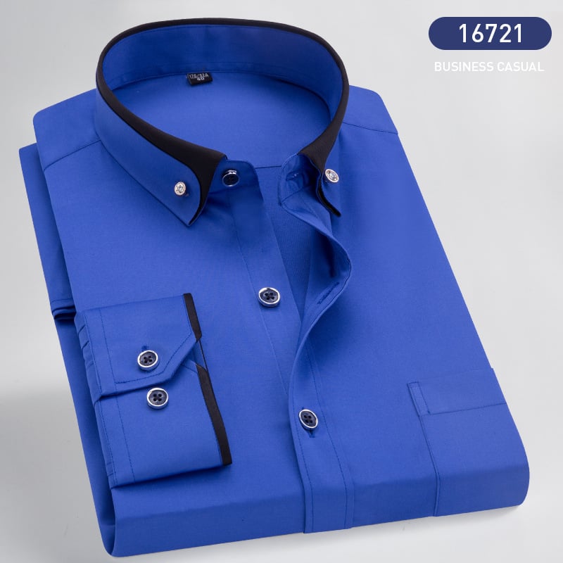 Krzysztof – Elegancka koszula z kontrastowym kołnierzykiem męska