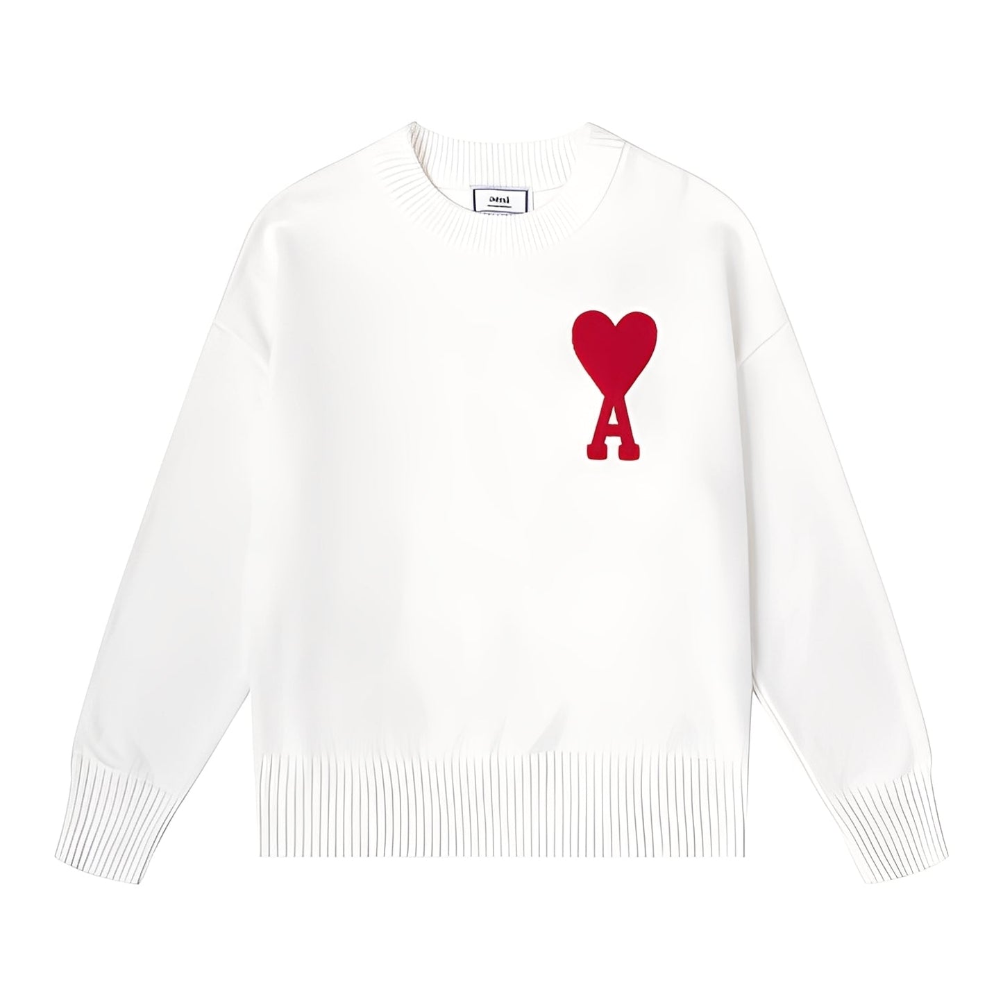 Aria – Sweter uniseks granatowy z haftowanym sercem