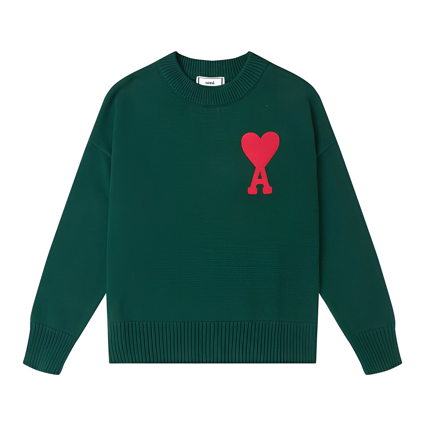 Aria – Sweter uniseks granatowy z haftowanym sercem