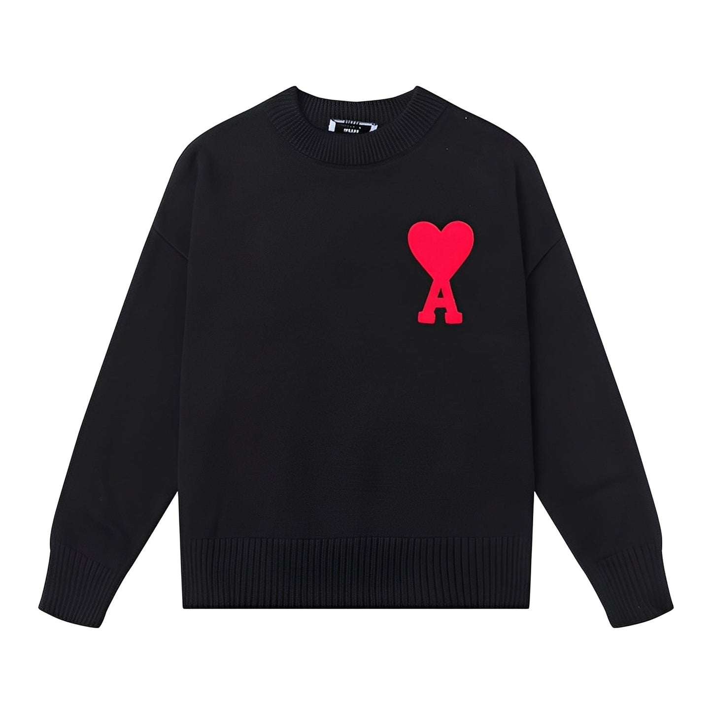 Aria – Sweter uniseks granatowy z haftowanym sercem