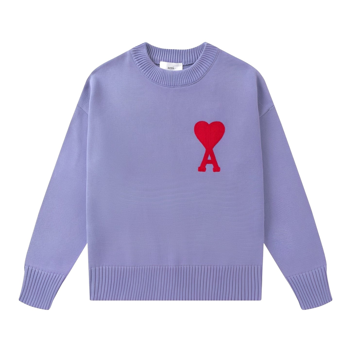 Aria – Sweter uniseks granatowy z haftowanym sercem