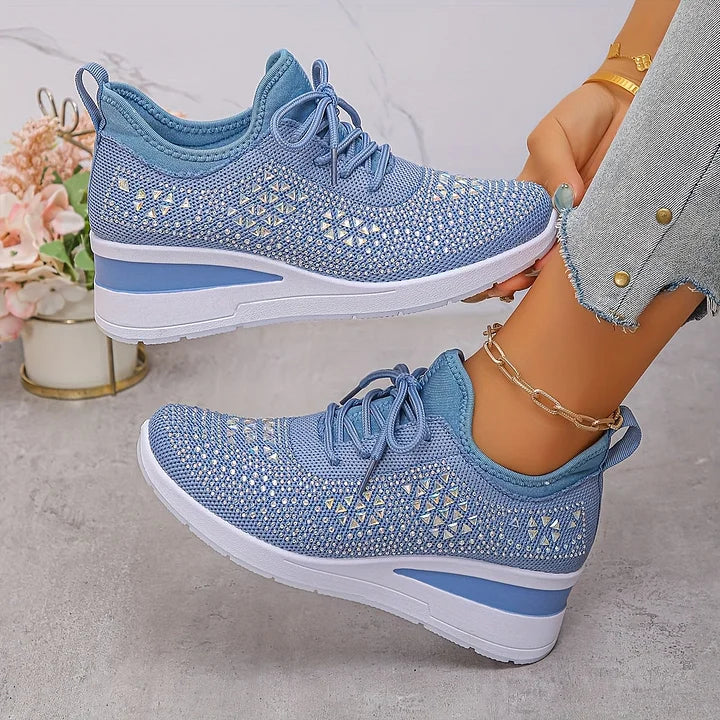Ariana - Sneakersy damskie zdobione kryształkami
