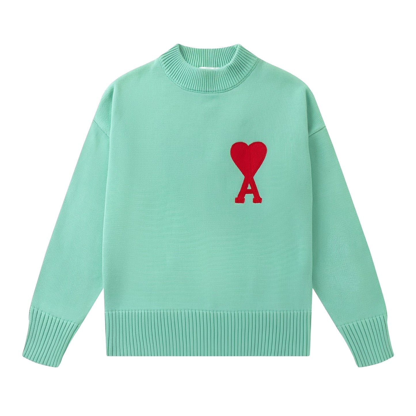 Aria – Sweter uniseks granatowy z haftowanym sercem