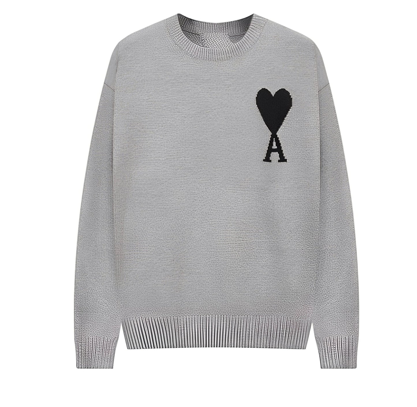 Aria – Sweter uniseks granatowy z haftowanym sercem