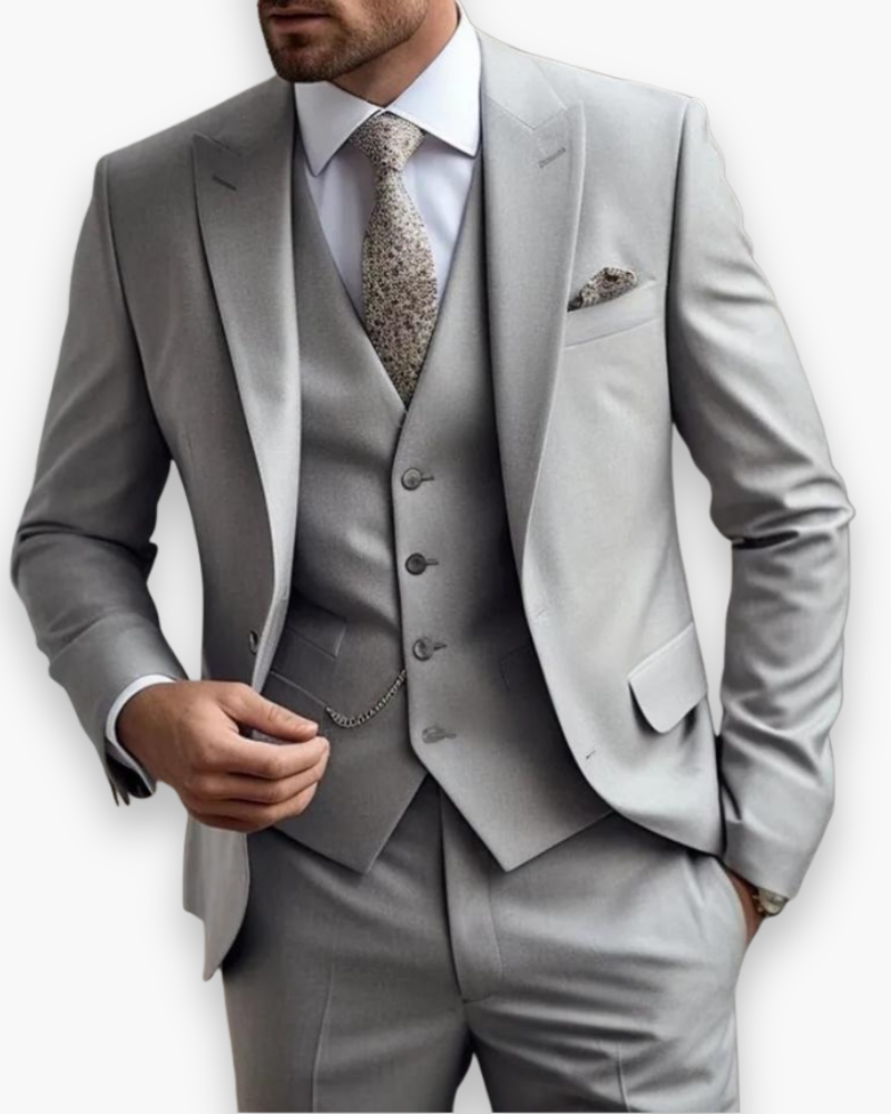 Dominik – Trzyczęściowy garnitur slim fit męski