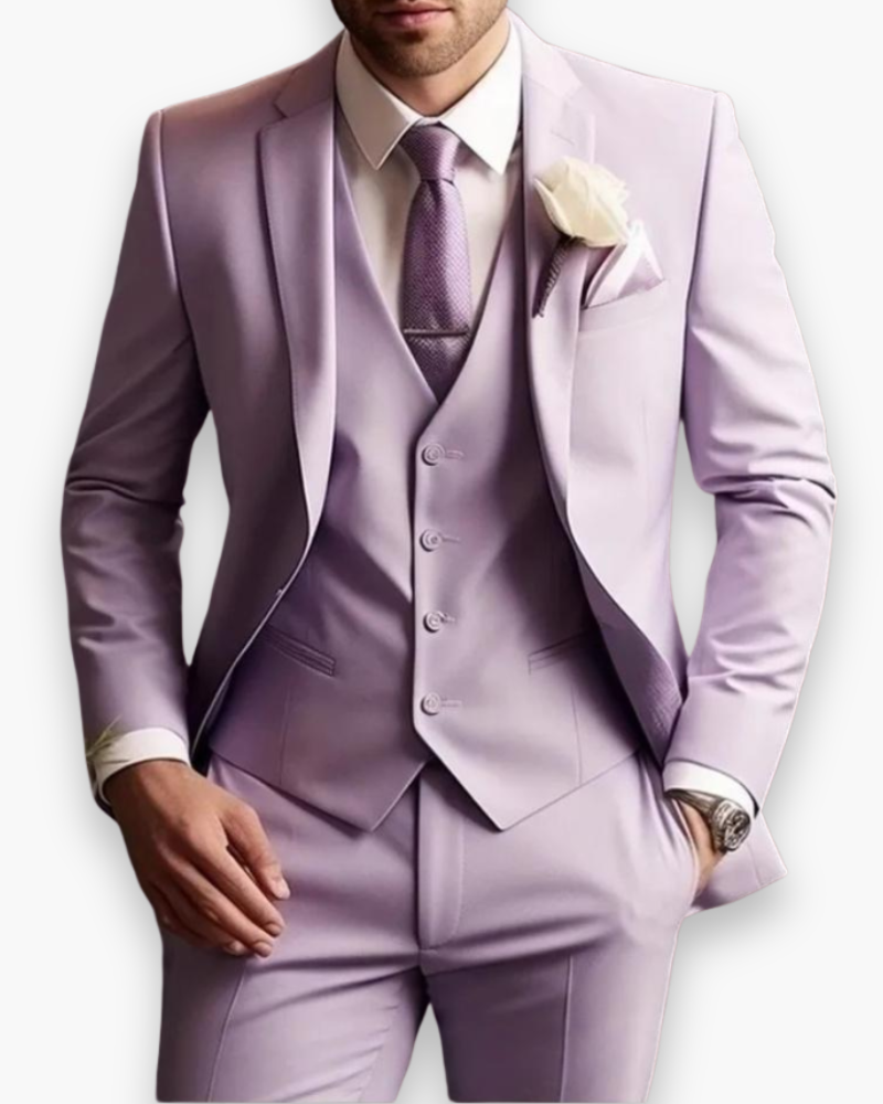 Dominik – Trzyczęściowy garnitur slim fit męski