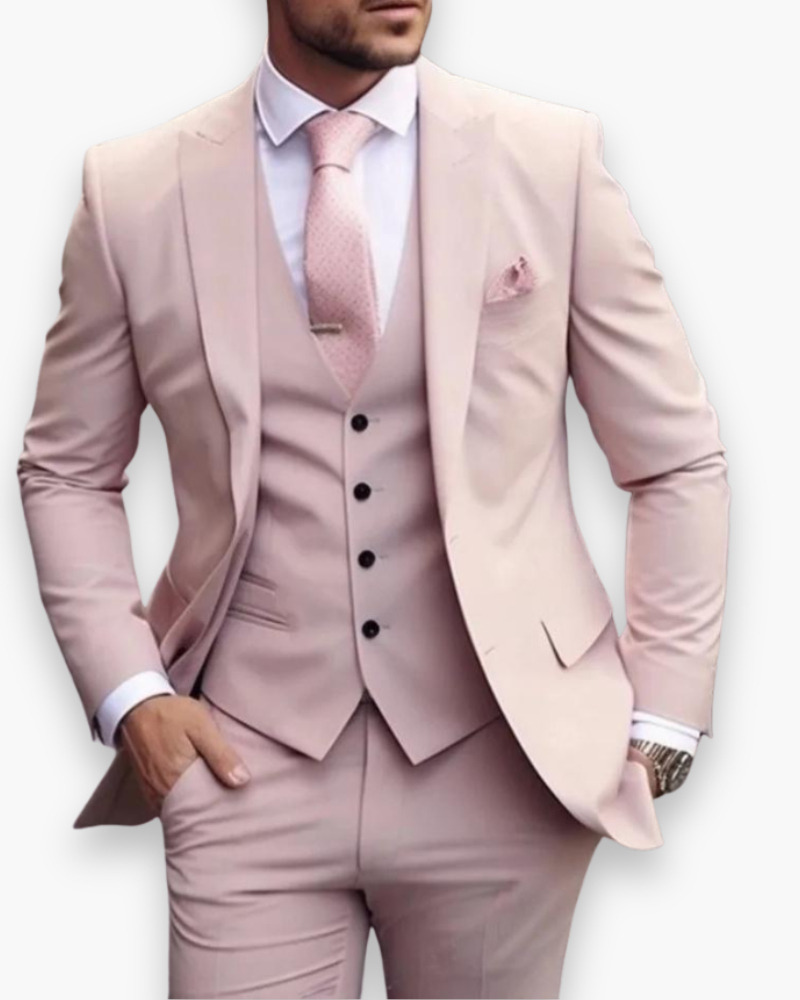 Dominik – Trzyczęściowy garnitur slim fit męski