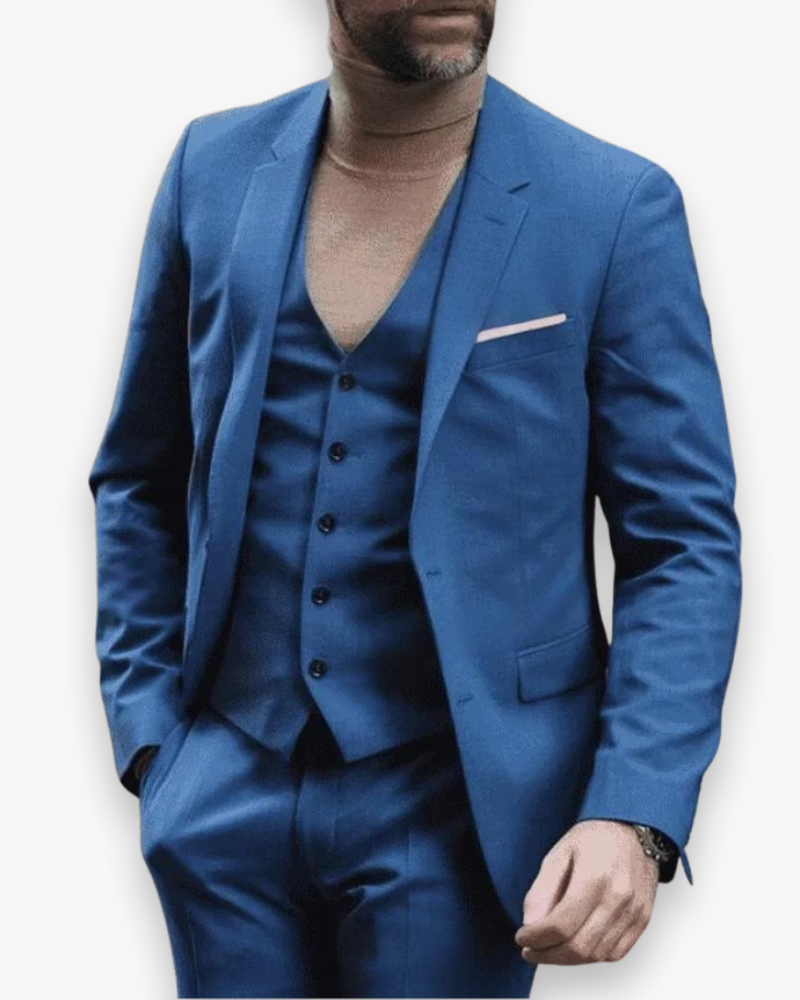 Dominik – Trzyczęściowy garnitur slim fit męski