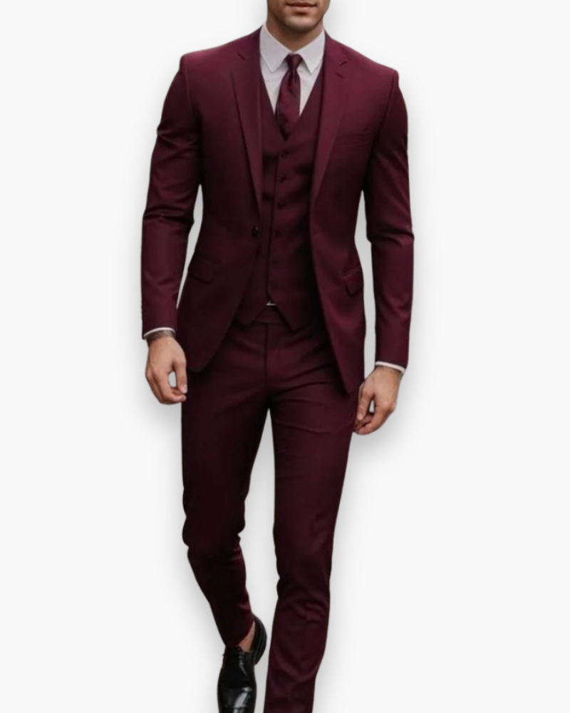 Dominik – Trzyczęściowy garnitur slim fit męski