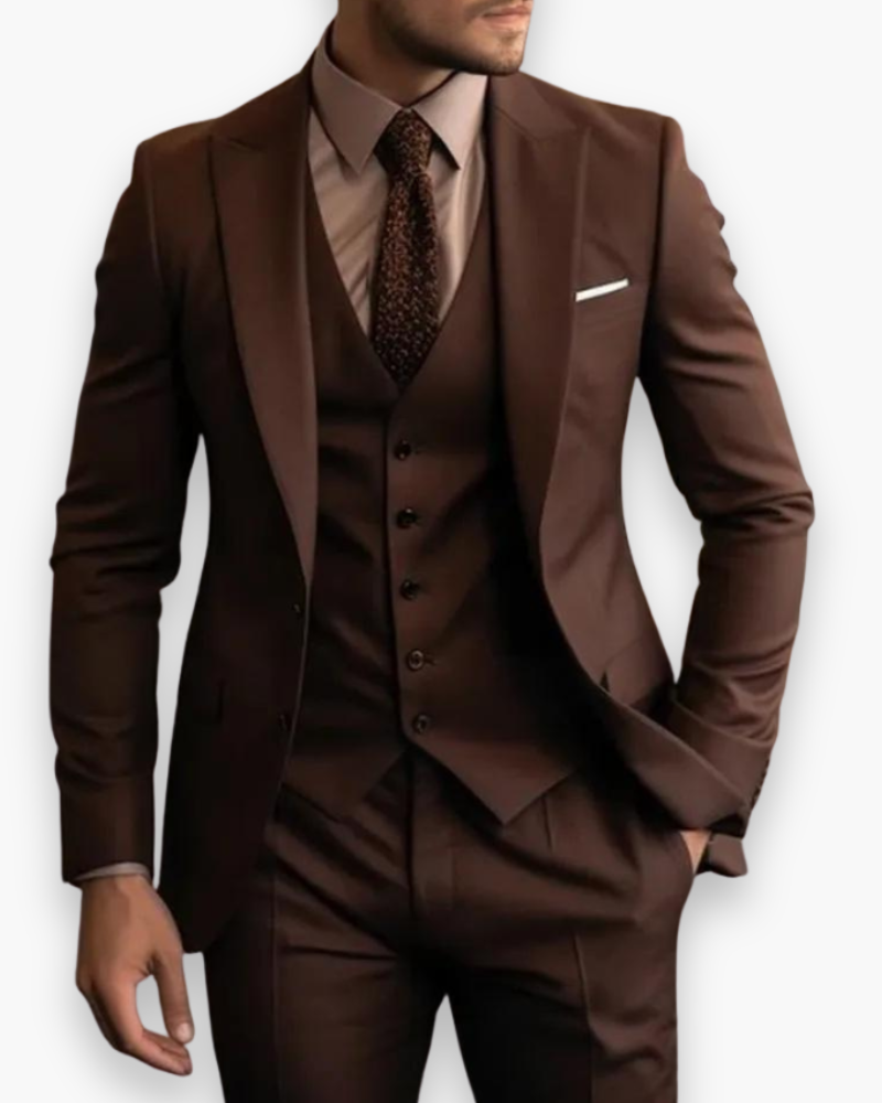 Dominik – Trzyczęściowy garnitur slim fit męski