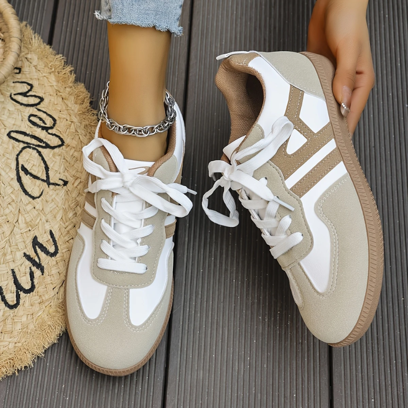Luna - Damskie sneakersy w stylu retro z kontrastowymi wstawkami