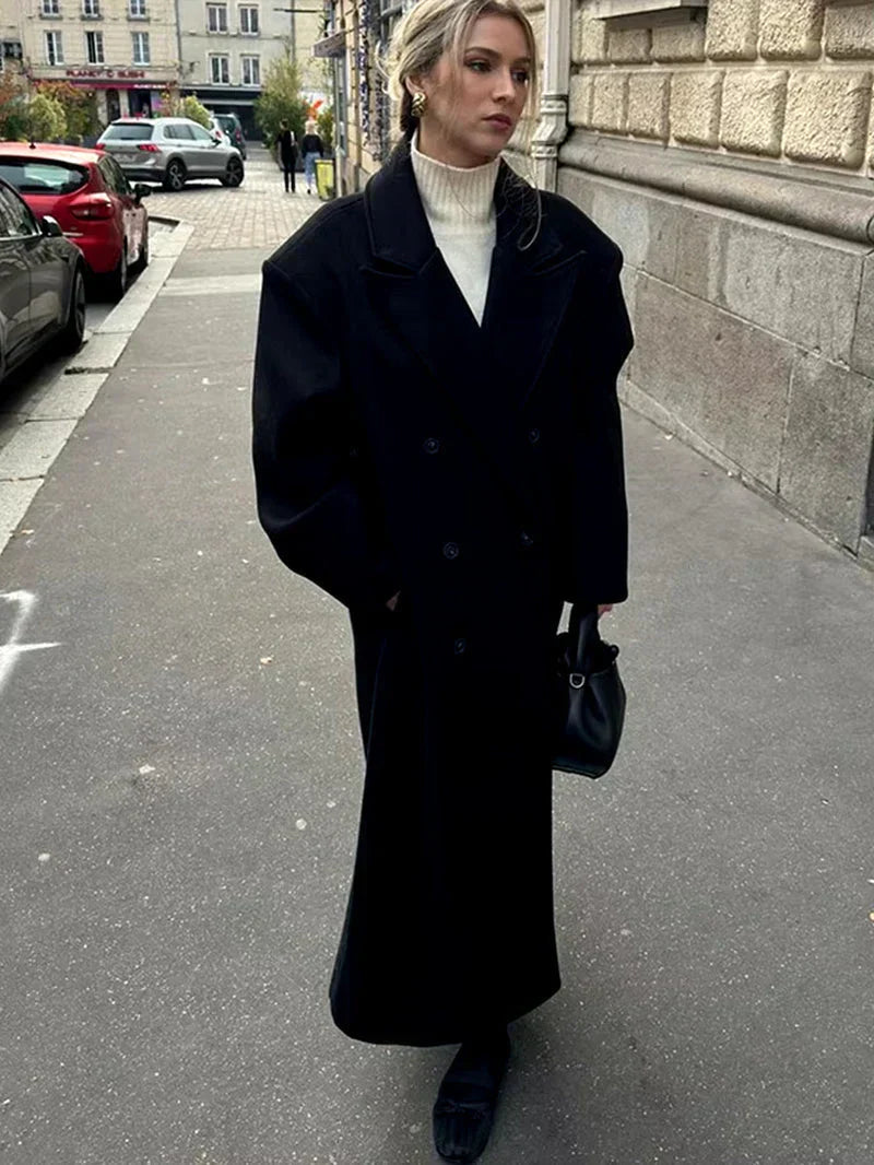 Amelia – Długi płaszcz damski oversize