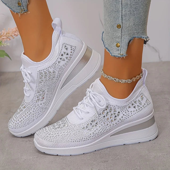 Ariana - Sneakersy damskie zdobione kryształkami