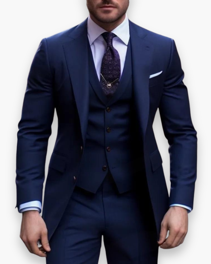 Dominik – Trzyczęściowy garnitur slim fit męski