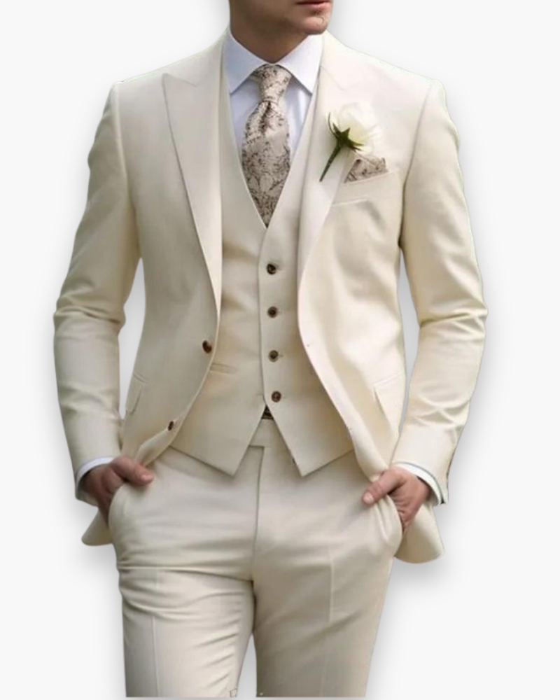 Dominik – Trzyczęściowy garnitur slim fit męski