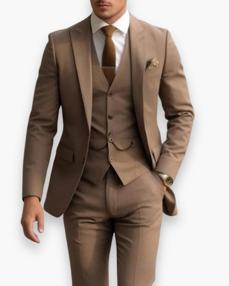 Dominik – Trzyczęściowy garnitur slim fit męski