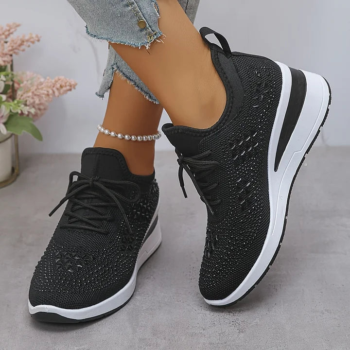 Ariana - Sneakersy damskie zdobione kryształkami
