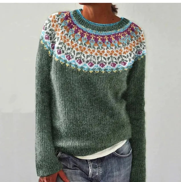 Aneta – Sweter damski z gradientowym wzorem inspirowanym naturą