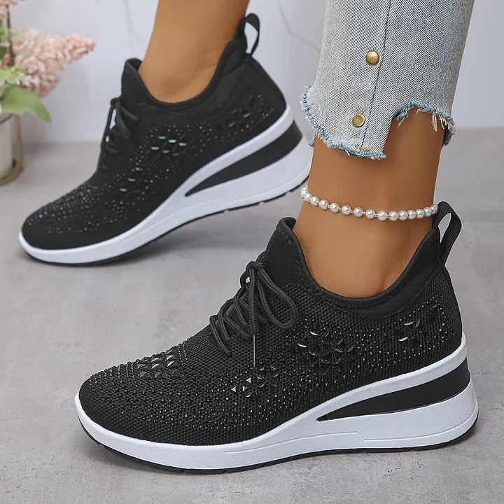 Ariana - Sneakersy damskie zdobione kryształkami