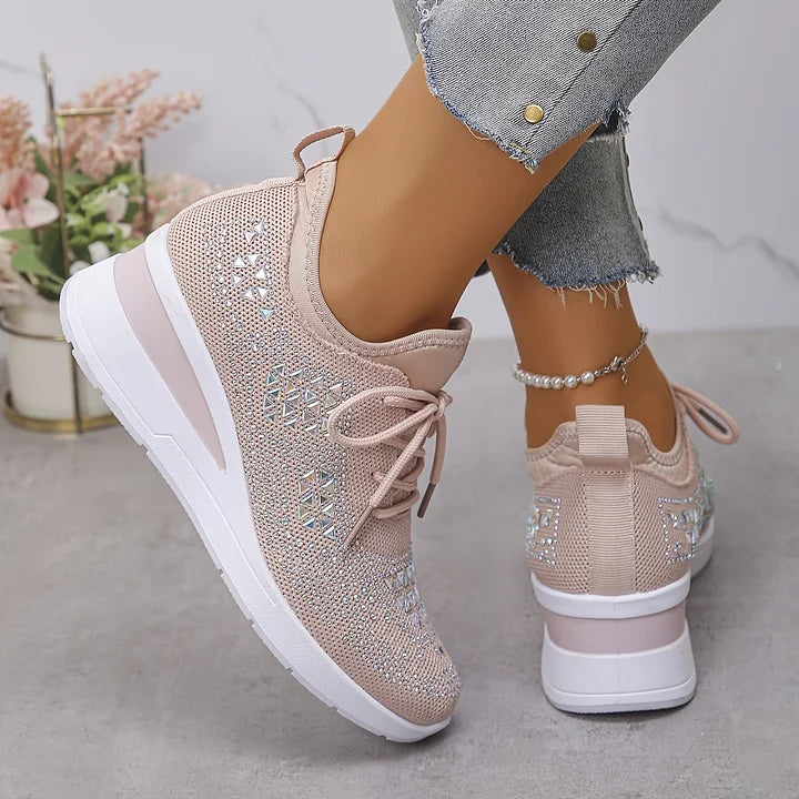 Ariana - Sneakersy damskie zdobione kryształkami