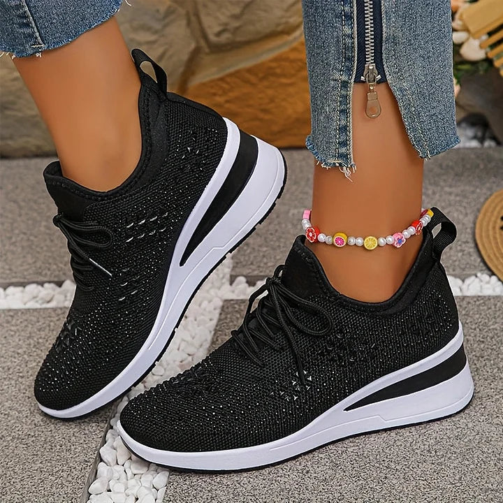 Ariana - Sneakersy damskie zdobione kryształkami