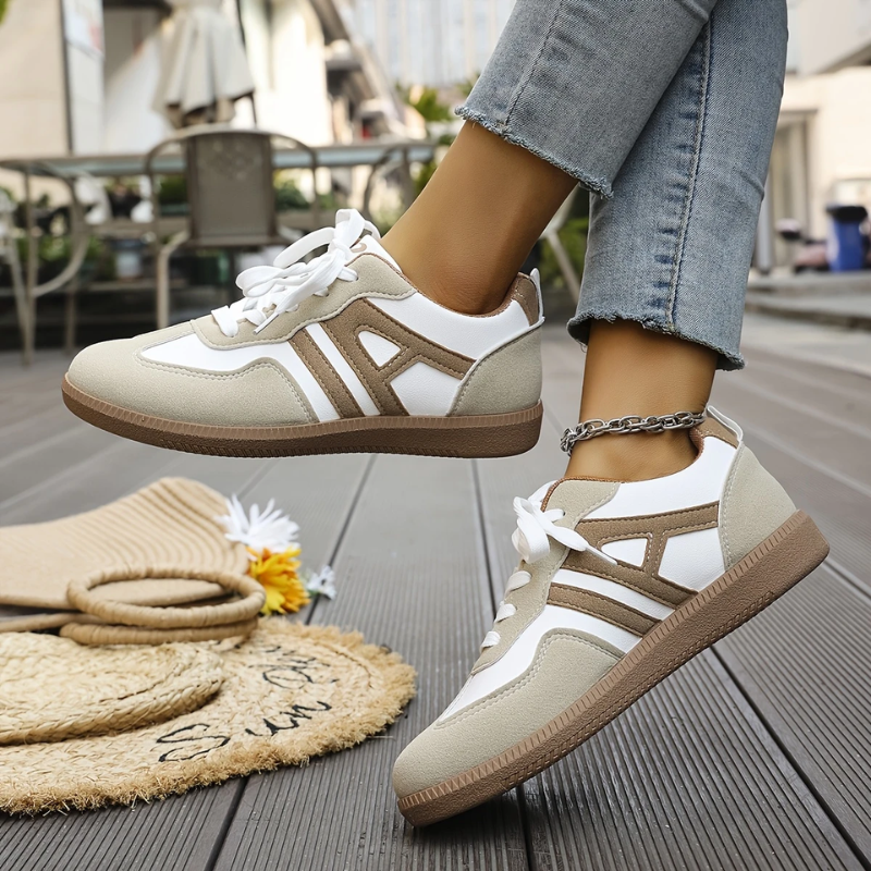 Luna - Damskie sneakersy w stylu retro z kontrastowymi wstawkami