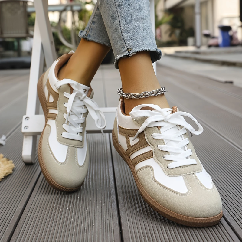 Luna - Damskie sneakersy w stylu retro z kontrastowymi wstawkami