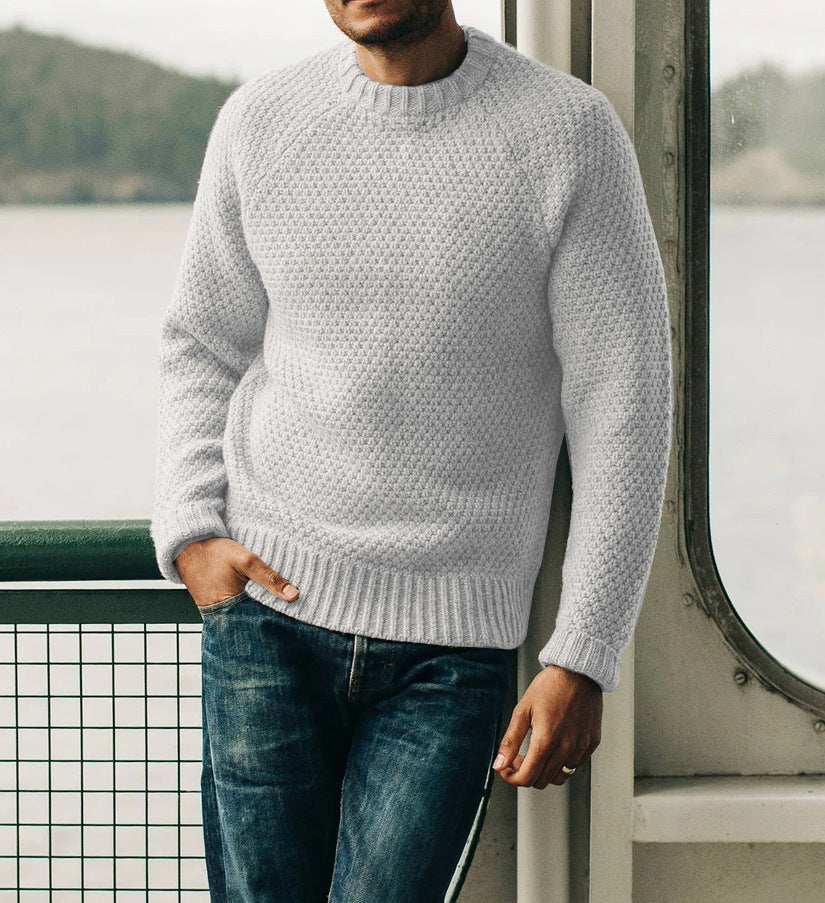 Noah – Sweter męski dzianinowy okrągły dekolt