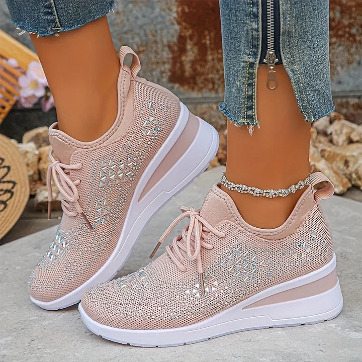 Ariana - Sneakersy damskie zdobione kryształkami