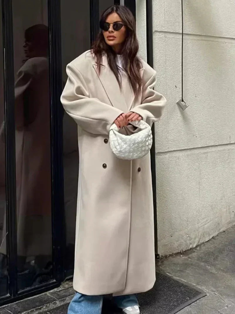 Amelia – Długi płaszcz damski oversize