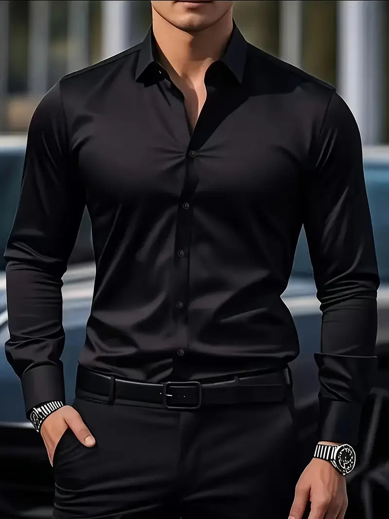 Daniel - Męska koszula slim fit z długim rękawem