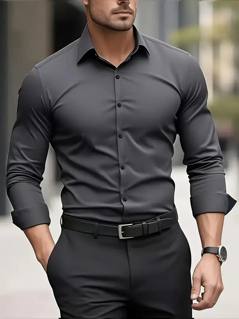 Daniel - Męska koszula slim fit z długim rękawem