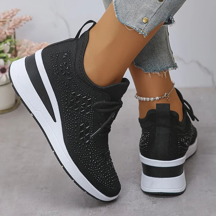 Ariana - Sneakersy damskie zdobione kryształkami