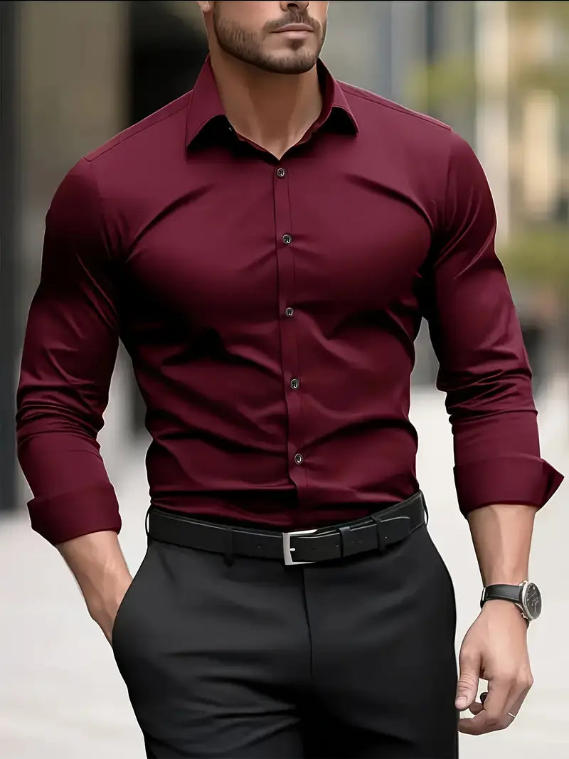 Daniel - Męska koszula slim fit z długim rękawem
