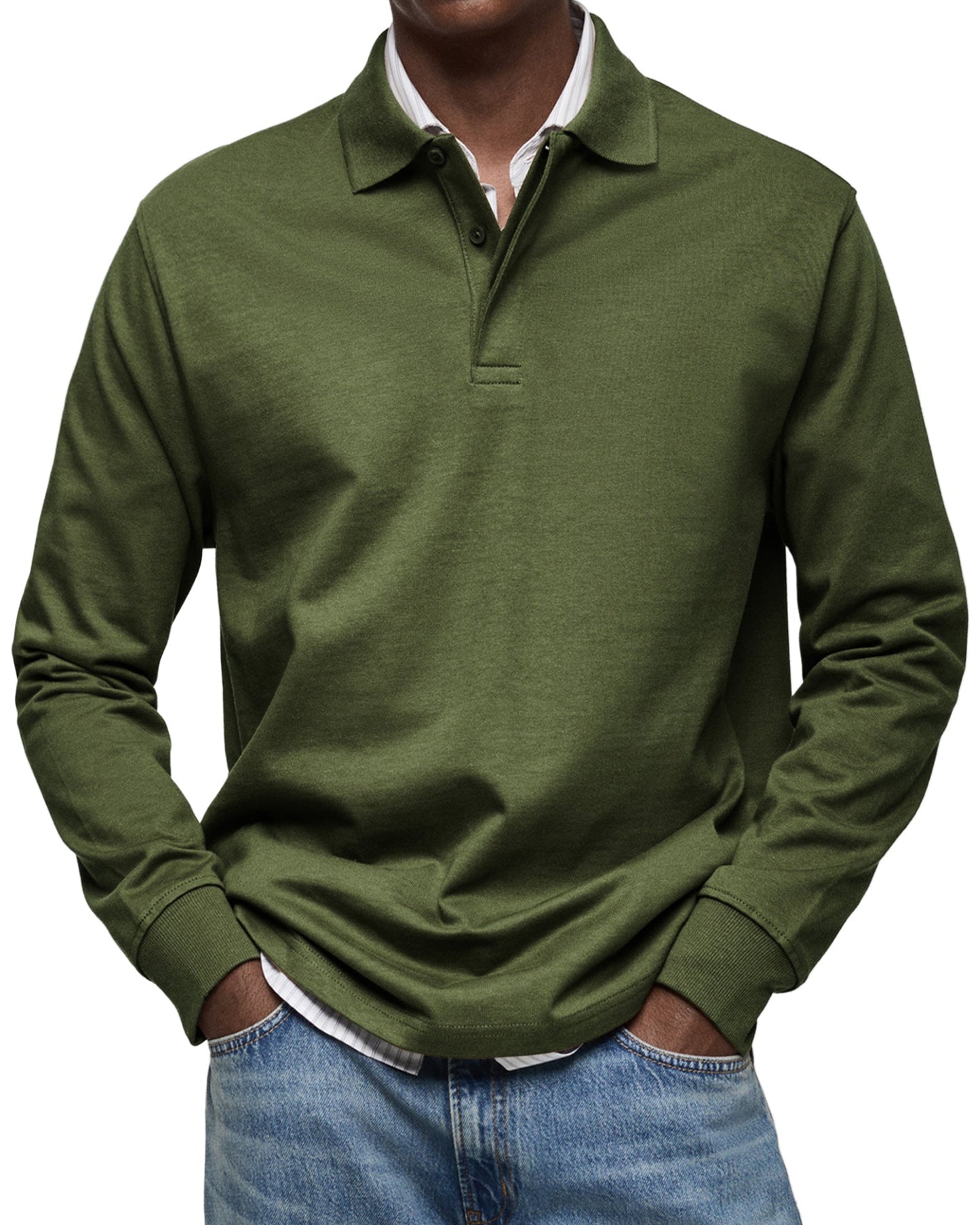 Dorian – Koszulka męska polo z długim rękawem casual