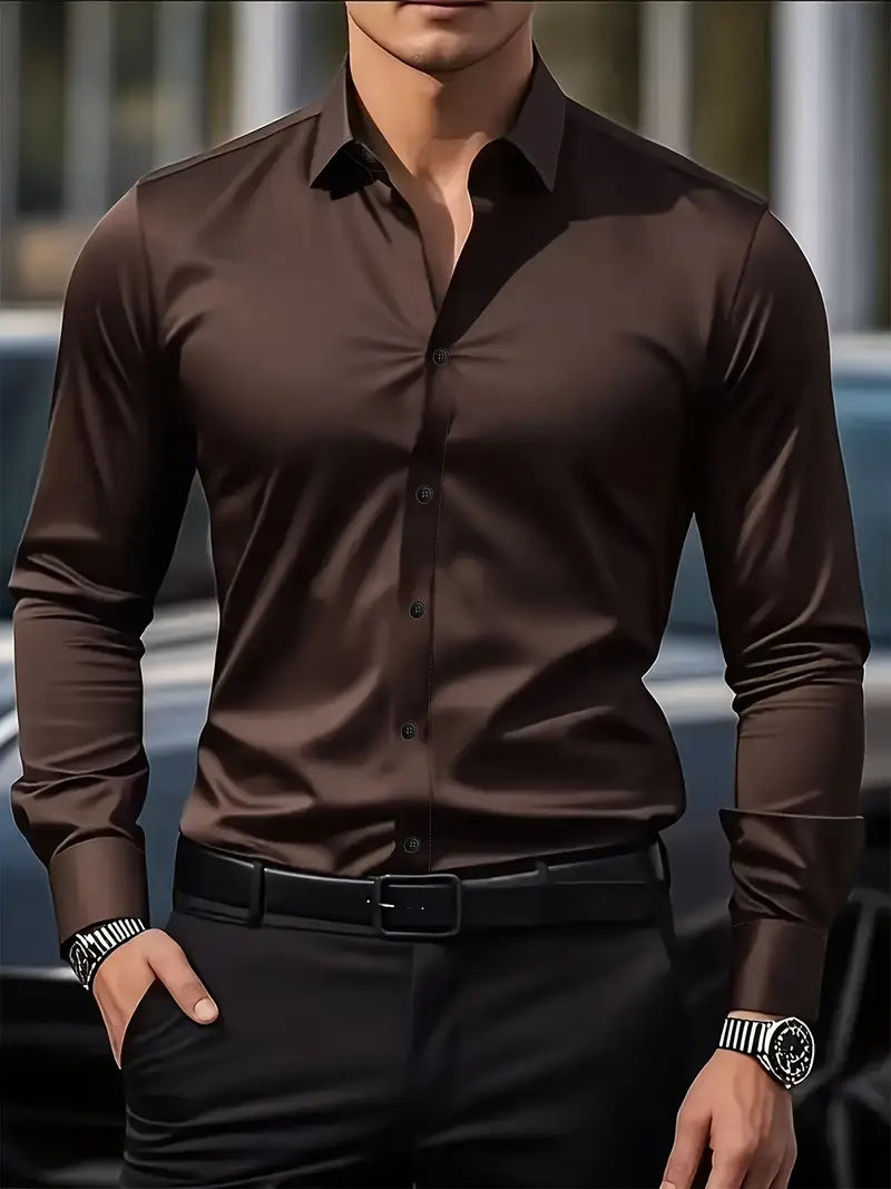 Daniel - Męska koszula slim fit z długim rękawem