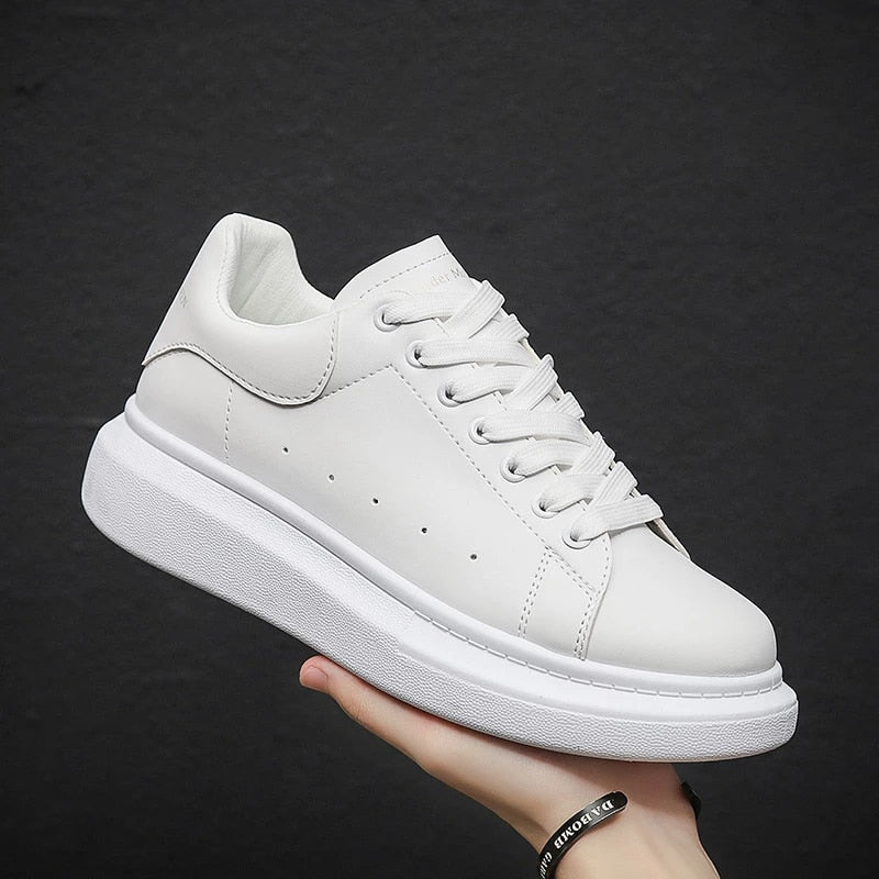 Oliver – Sneakersy białe uniseks z grubą podeszwą