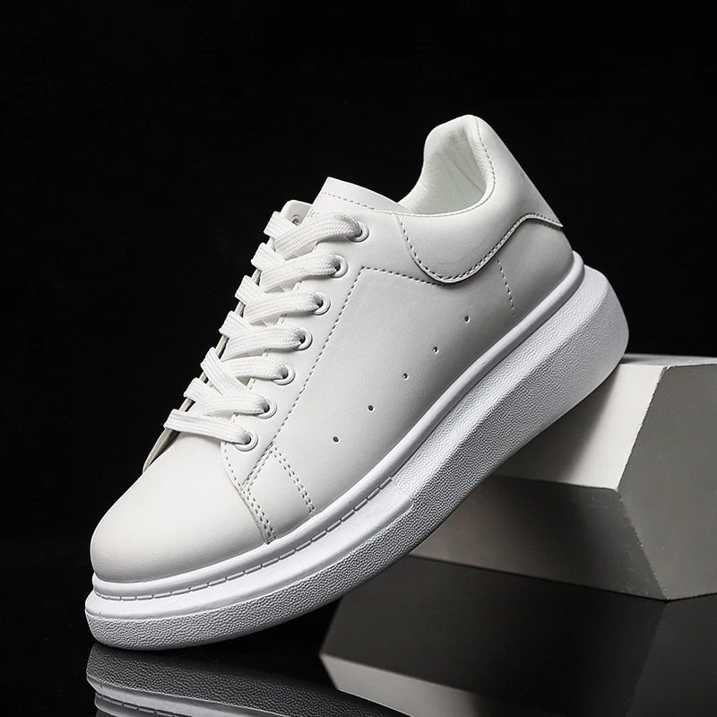 Oliver – Sneakersy białe uniseks z grubą podeszwą