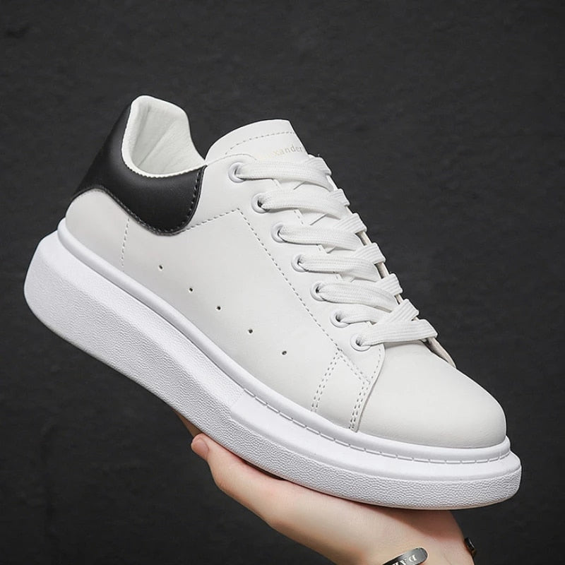 Oliver – Sneakersy białe uniseks z grubą podeszwą