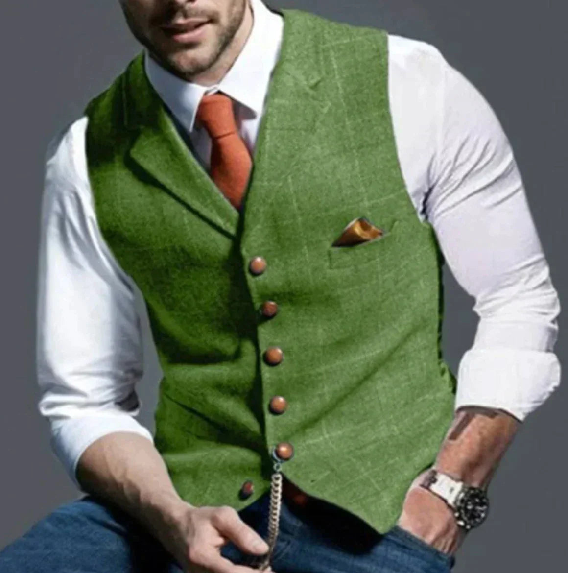Oliver – Kamizelka męska garniturowa slim fit z kieszonką