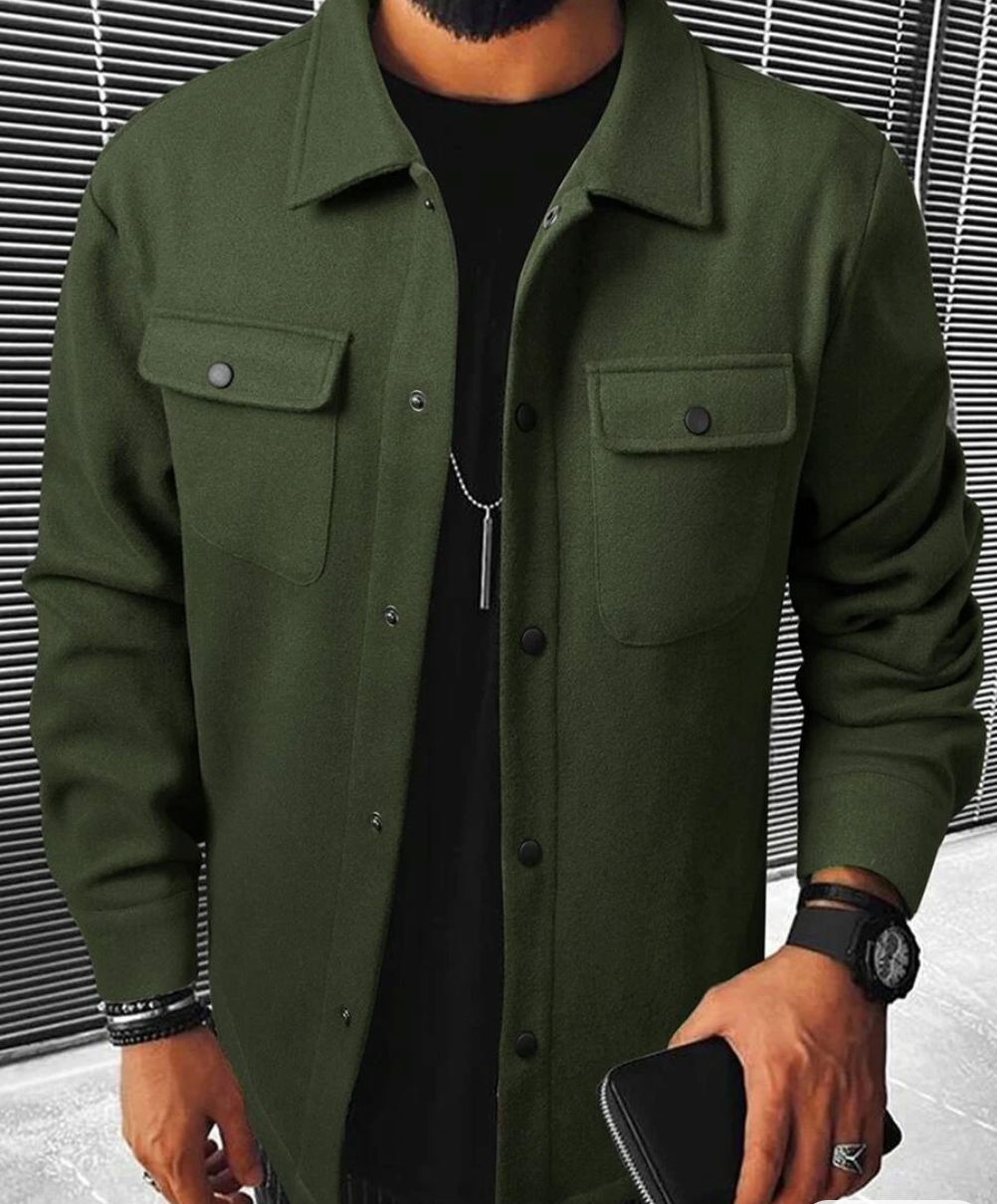 Daniel - Koszula bawełna overshirt męska z kieszeniami