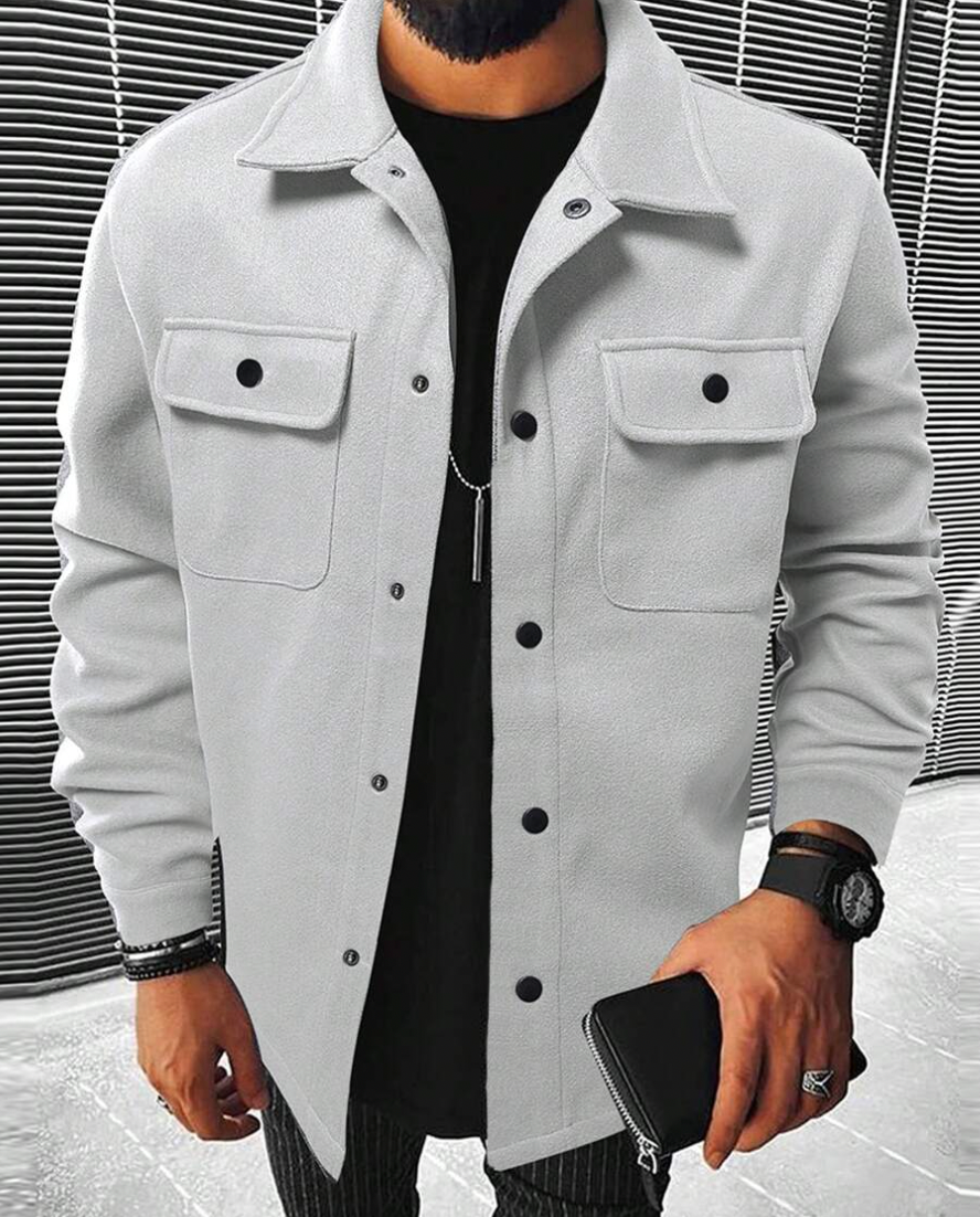 Daniel - Koszula bawełna overshirt męska z kieszeniami