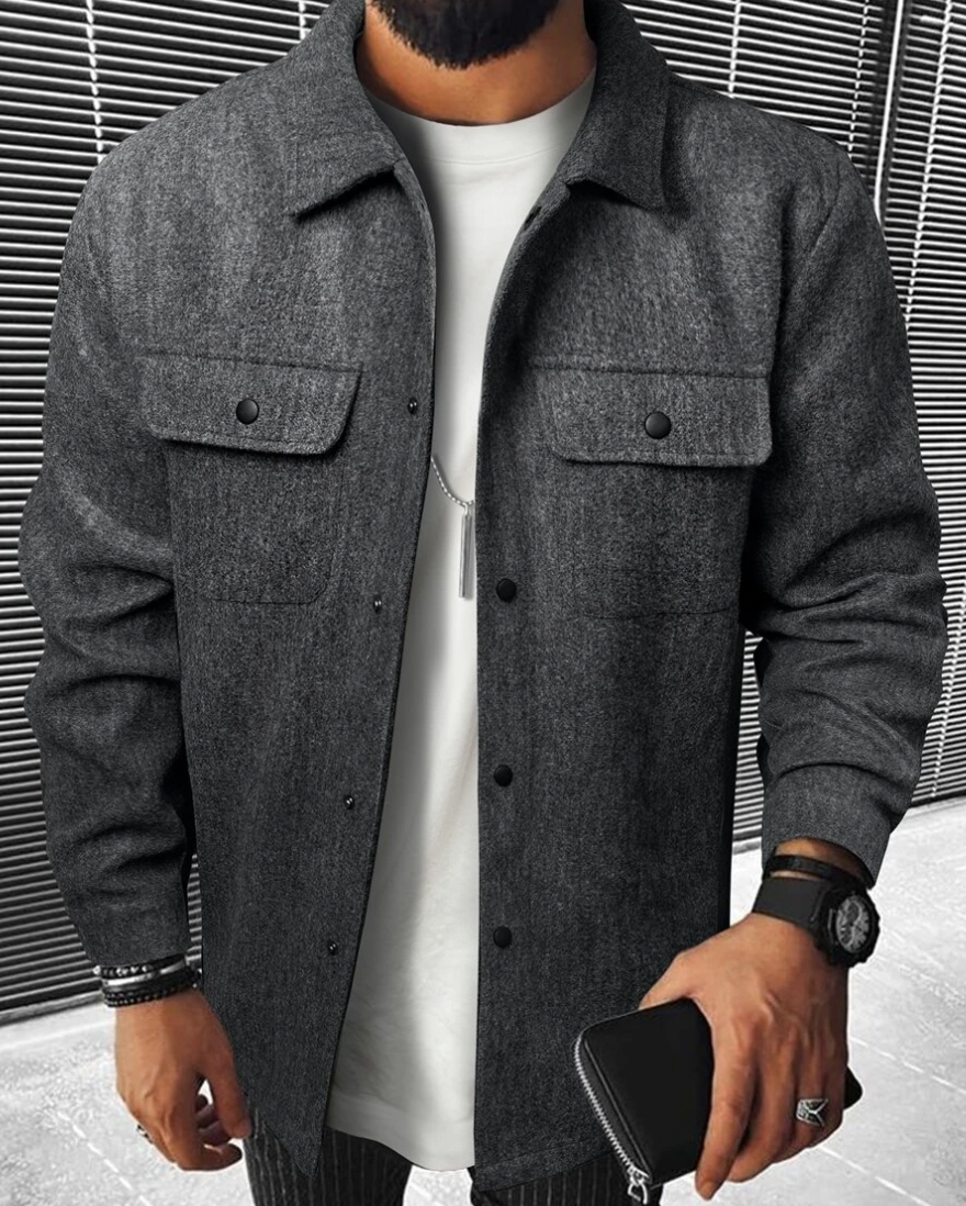 Daniel - Koszula bawełna overshirt męska z kieszeniami