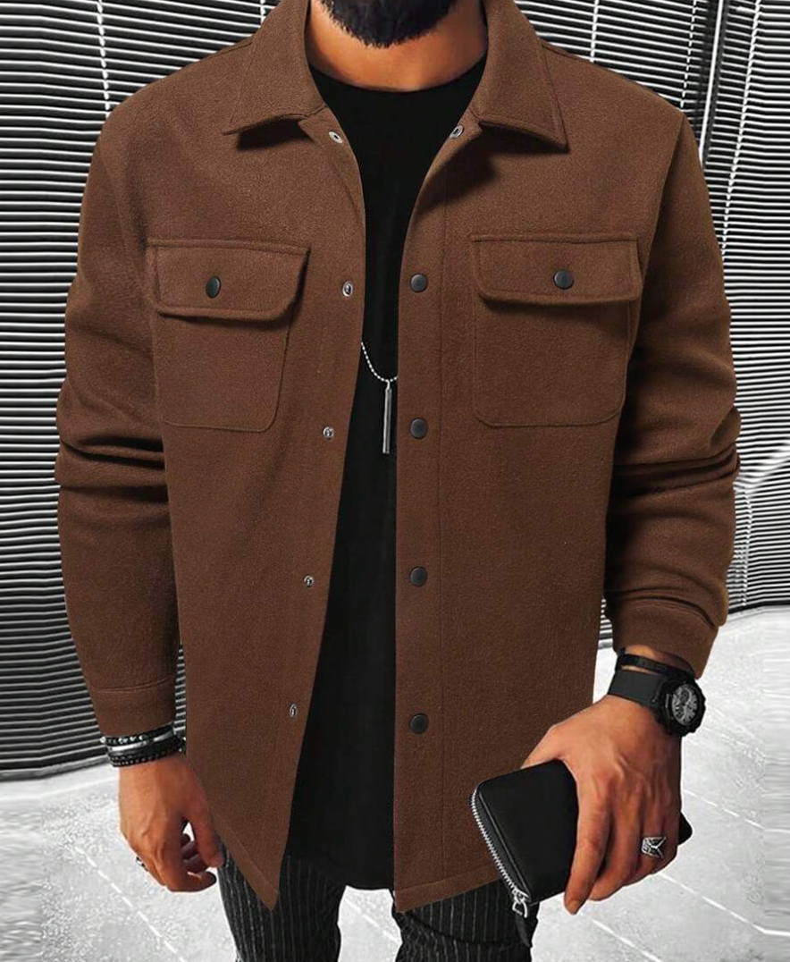 Daniel - Koszula bawełna overshirt męska z kieszeniami