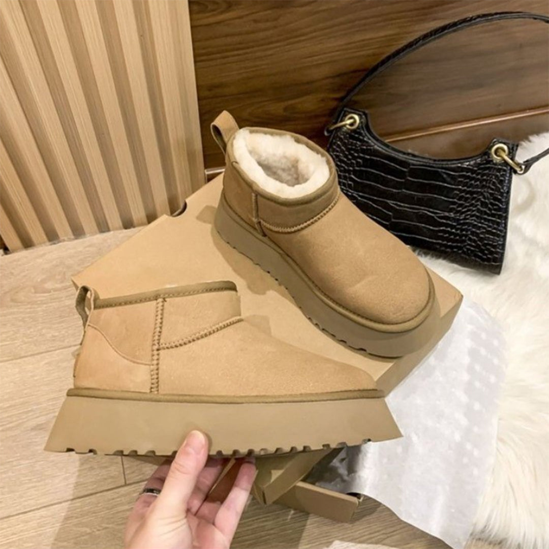 Kinga - Buty damskie ocieplane krótkie śniegowce