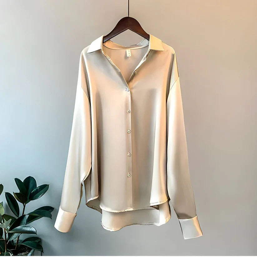 Sofia – Satynowa koszula oversize