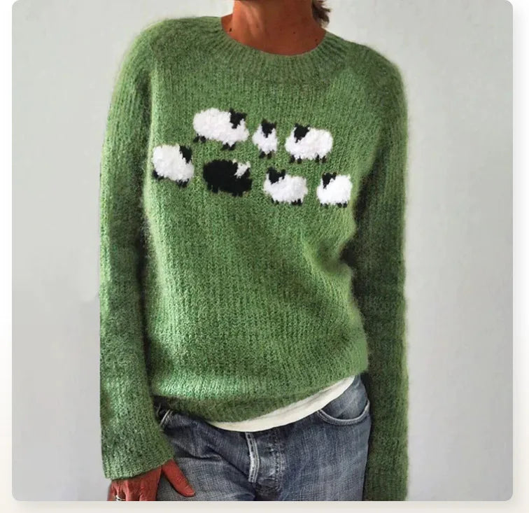 Aneta – Sweter damski z gradientowym wzorem inspirowanym naturą