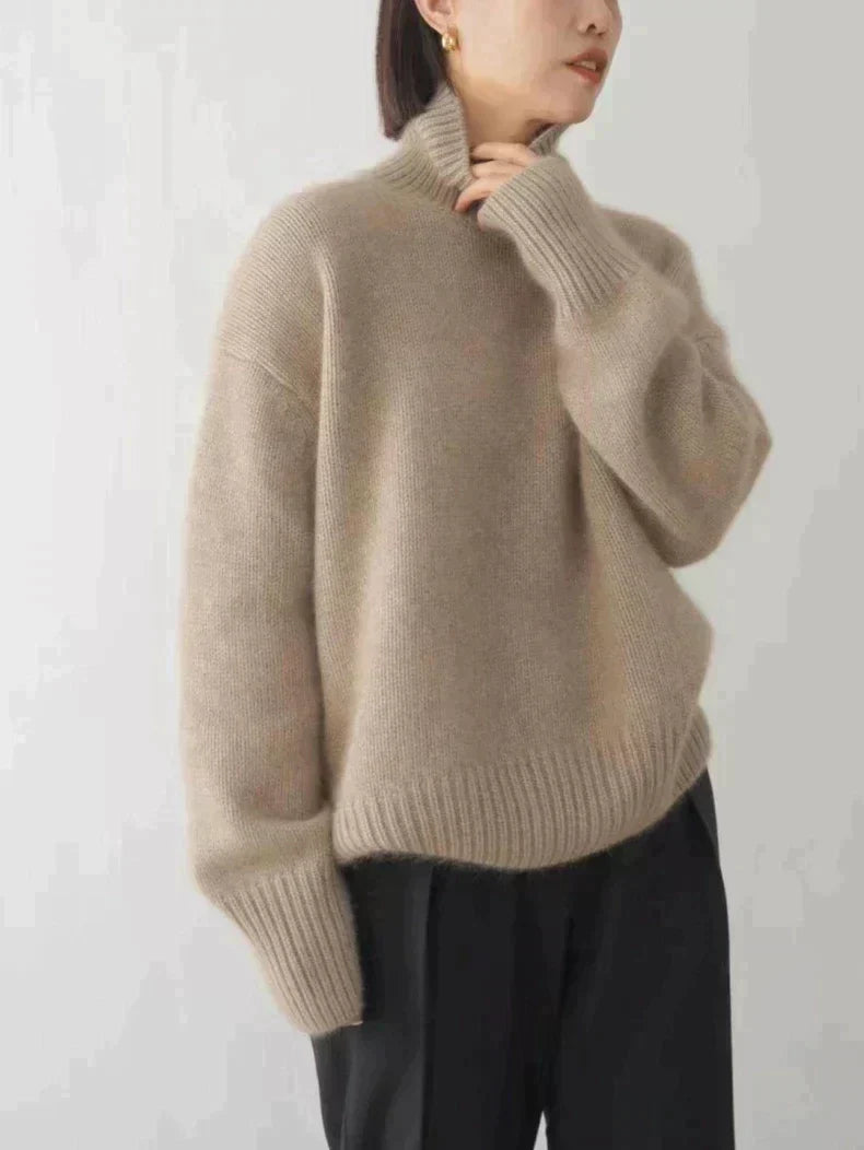 Sophia – Sweter damski z golfem, miękki i ciepły